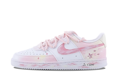 Nike Court Vision 1 Skateboard Shoes Men's Low top White/Yellow/Pink