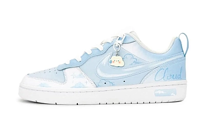 Nike Court Borough 2 2 Low-Top Skateboard Shoes GS Blue