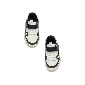 Infant And Toddler Antakids Slip Resistant Abrasion Resistant Low top Toddler Shoes White Black 3 4262495