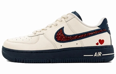 Nike Air Force 1 Slip Resistant Low Top Skateboard Shoes Women's Beige