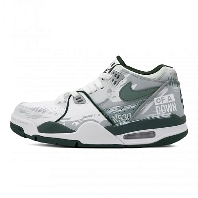Nike Air Flight 89 Wild Oasis Abrasion Resistant Low Top Vintage Basketball Shoes Men's White Green