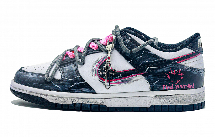 Nike Dunk Cushioning, Wear Resistant Low Top Skateboard Shoes Women's Black White Pink купить в интернет-магазине Yoocart с быстрой доставкой по России.