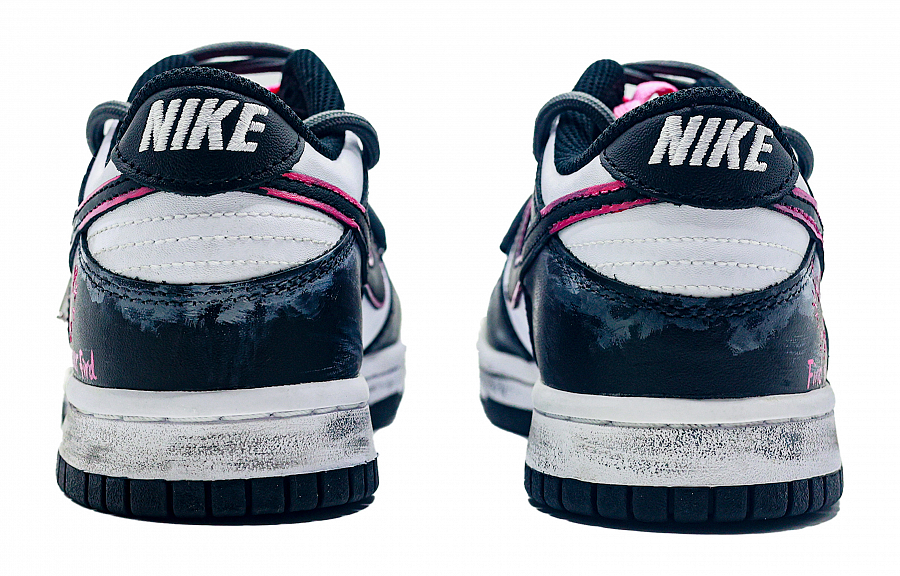 Nike Dunk Cushioning, Wear Resistant Low Top Skateboard Shoes Women's Black White Pink купить в интернет-магазине Yoocart с быстрой доставкой по России.