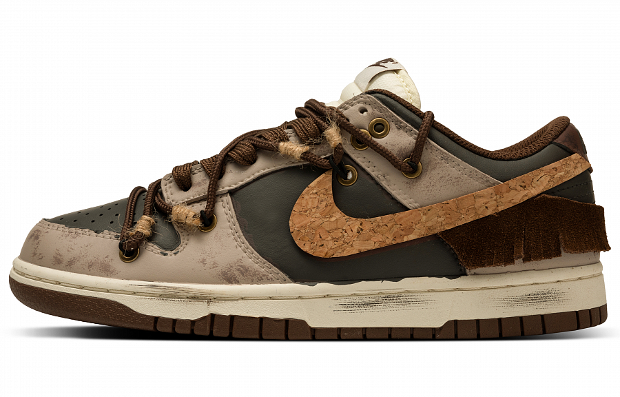 Nike Dunk Slip Resistant Abrasion Resistant Low top Skateboard Shoes Women's Brown Black купить в интернет-магазине Yoocart с быстрой доставкой по России.