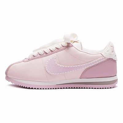 Nike Anti-Slip Wear-Resistant Low-Top Casual Running Shoes Women's White Pink