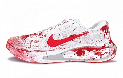 Nike Journey Run Abrasion Resistant Low Top Running Shoes Men's Red White