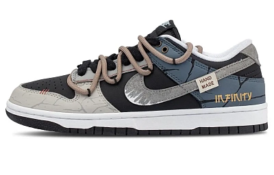 Nike Dunk Low Top Skateboard Shoes Unisex Black Gray