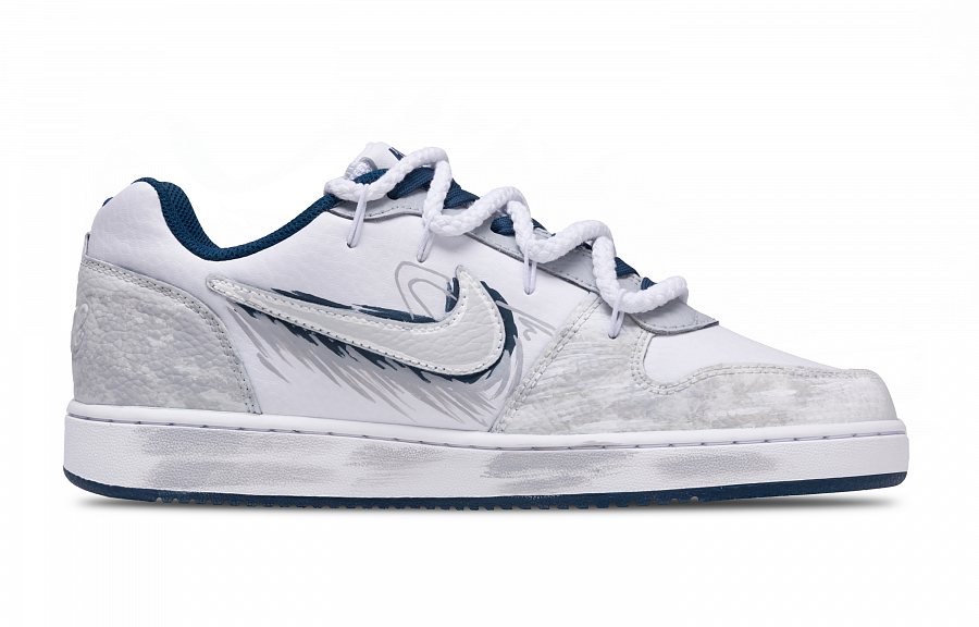 Nike EBERNON Rhapsody After The Rain Abrasion Resistant Low Top Skateboard Shoes Men's White Gray купить в интернет-магазине Yoocart с быстрой доставкой по России.