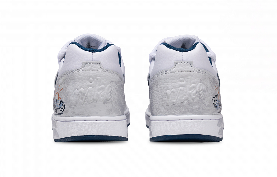 Nike EBERNON Rhapsody After The Rain Abrasion Resistant Low Top Skateboard Shoes Men's White Gray купить в интернет-магазине Yoocart с быстрой доставкой по России.