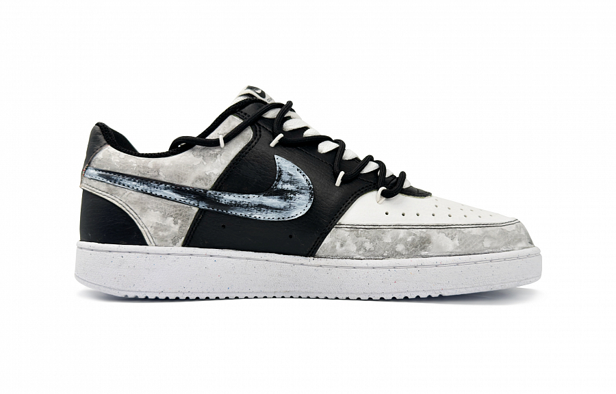 Nike Court Vision 1 Anti-Slip Wear-Resistant Low-Top Skateboard Shoes Men's Black White купить в интернет-магазине Yoocart с быстрой доставкой по России.