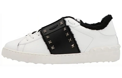Valentino Untitled Low top Stylish Skateboarding Shoes Men's White Black