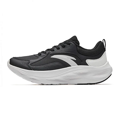 Anta Dust Free Rebound Height Increase Lightweight Breathable Running Shoes Women's Black White