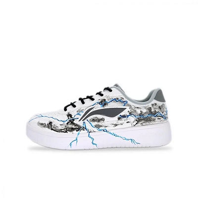 LiNing Pontoon Boats Wear resistant And Lightweight Low top Skateboard Shoes Men's White Black