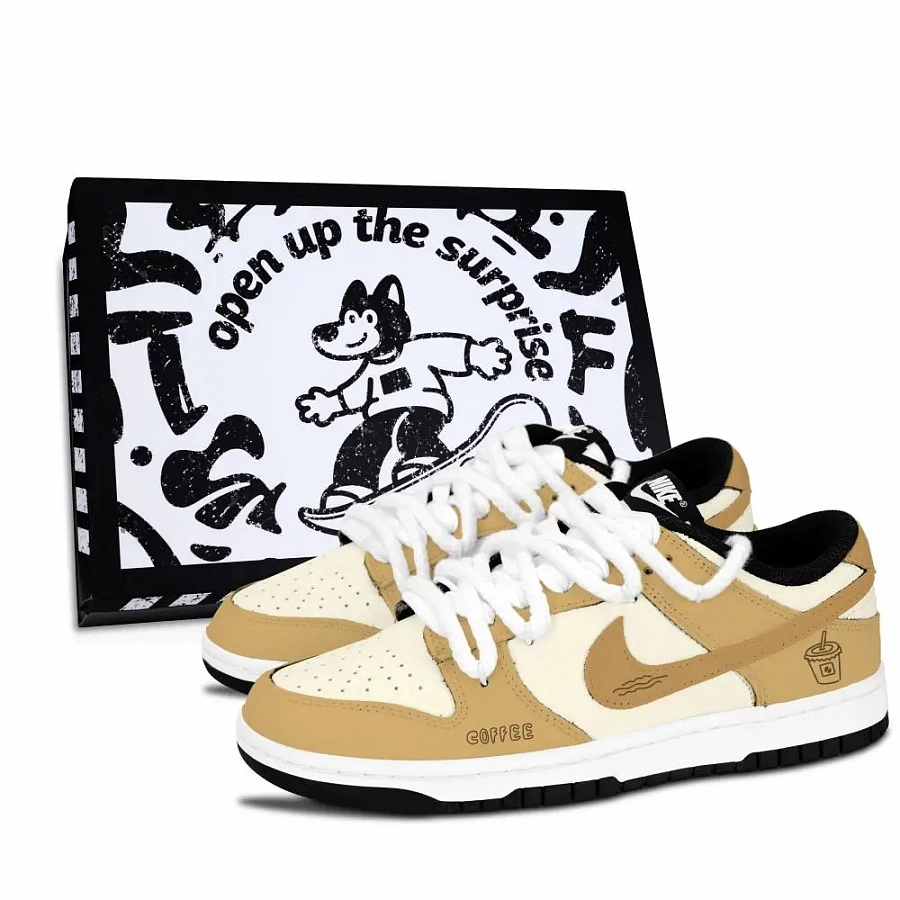 Nike Dunk Black White, Coffee Tale Abrasion Resistant Low top Skateboard Shoes Unisex Coffee купить в интернет-магазине Yoocart с быстрой доставкой по России.