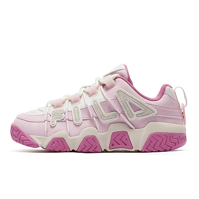 FILA FUSION BARRICADE Puffy Shoes Low top Basketball Shoes Women's Light Lilac Pink Foam White