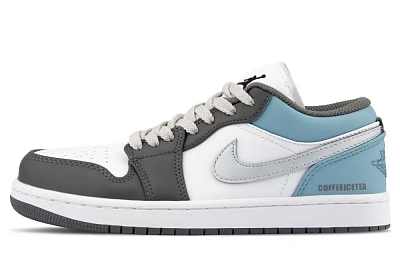 Jordan Air Jordan 1 Cushioning, Wear Resistant Low top Vintage Basketball Shoes Unisex Steel Blue