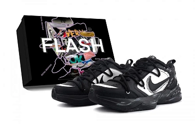 Nike Air Monarch 4 Black Knight, Box Included Low top Chunky Sneakers Unisex Black White