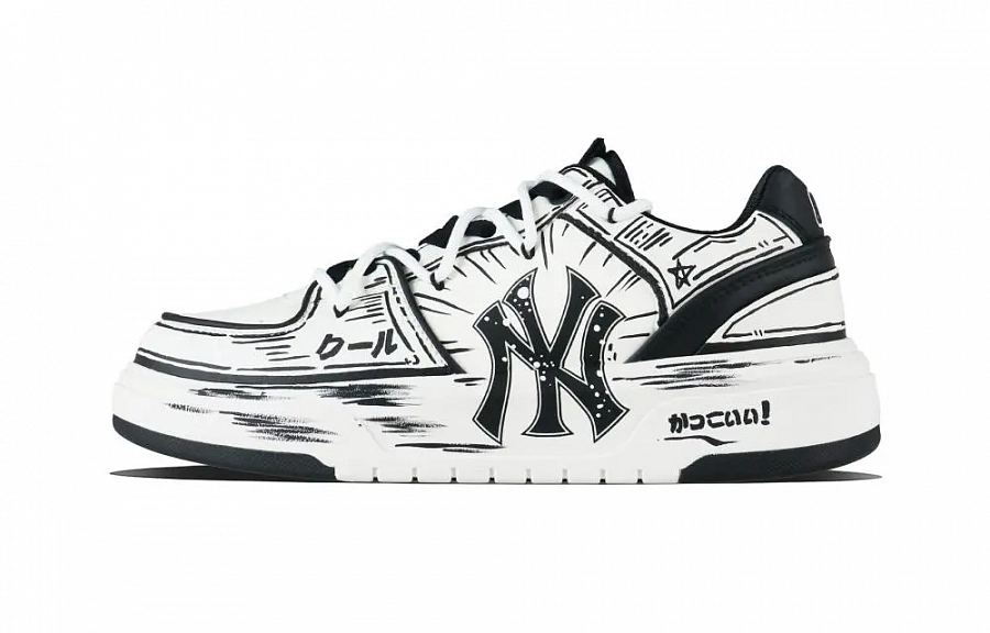 MLB Chunky Liner Explosion Abrasion Resistant Low top Skateboard Shoes Unisex Black White купить в интернет-магазине Yoocart с быстрой доставкой по России.