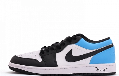 Jordan Air Jordan 1 Abrasion Resistant Coverage Low top Vintage Basketball Shoes Unisex Black Blue