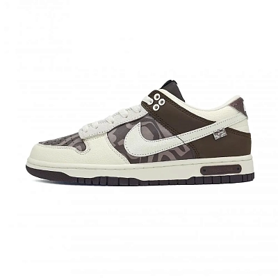 Nike Dunk Low Abrasion Resistant Low top Skateboard Shoes Men's Coffee