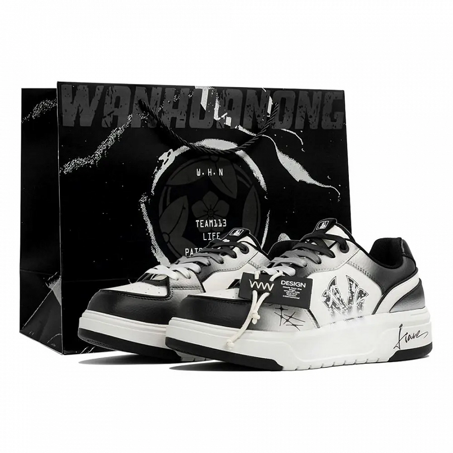 MLB Chunky Liner Wan Hua Nong, Ink Dyed, Shopping Bag Abrasion Resistant Low top Skateboard Shoes Unisex Black White купить в интернет-магазине Yoocart с быстрой доставкой по России.