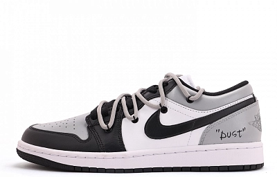 Jordan Air Jordan 1 Abrasion Resistant Coverage Low top Vintage Basketball Shoes Unisex Black Gray