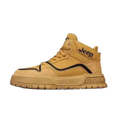 Jeep Wear resistant And Lightweight High Top Skateboard Shoes Men's Yellow