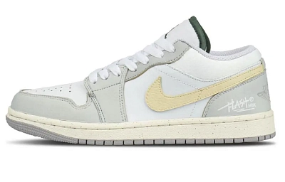 Jordan Air Jordan 1 Milk Foam Low top Vintage Basketball Shoes Unisex Greige