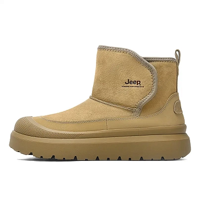 Jeep Warm Coverage Height Increasing Wear-Resistant Slip-Resistant Short Snow Boots Men's