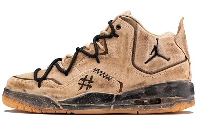 Jordan Courtside 23 Abrasion Resistant Mid top Vintage Basketball Shoes Unisex Light Brown
