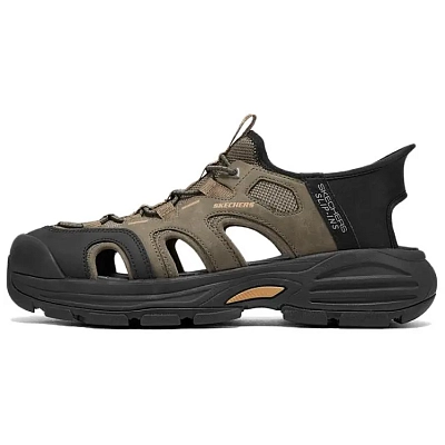 Skechers Slip Ins River Trekking Shoes Men's Black Brown
