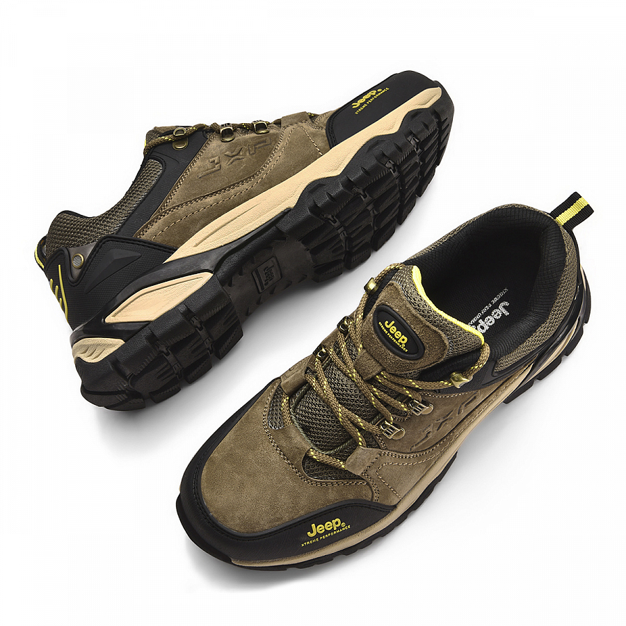 Jeep Mountaineering & Hiking Shoes Men's Low top Khaki/Black купить в интернет-магазине Yoocart с быстрой доставкой по России.