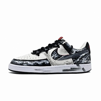 Nike Court Victory Moonlight Crack Slip Resistant Abrasion Resistant Low top Skateboard Shoes Men's Black White