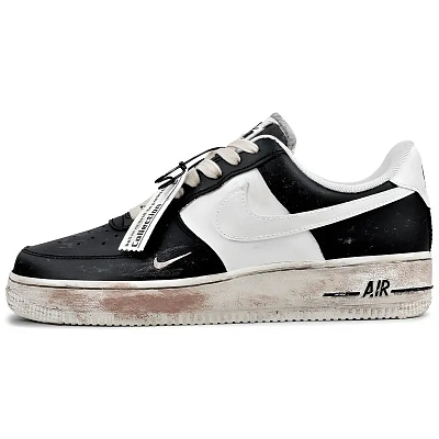Nike Air Force 1 Wear resistant And Lightweight Low top Skateboard Shoes Women's Black White