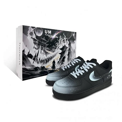 Nike Air Force 1 Ice Crystal Starry Sky Box Included Abrasion Resistant Low top Skateboard Shoes Unisex