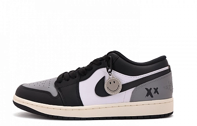Jordan Air Jordan 1 Abrasion Resistant Coverage Low top Vintage Basketball Shoes Men's Black Gray