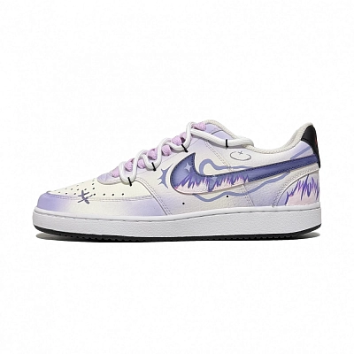 Nike Court Vision 1 Nife Pulse Slip Resistant Shock Absorbers Low top Skateboard Shoes Men's Purple