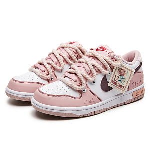 Nike Dunk Low Back Youth Floral Lightweight Low top Skateboard Shoes GS Pink 2 4319637