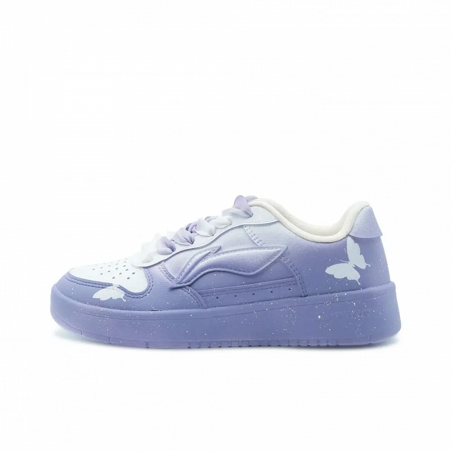 LiNing Pontoon Boats Slip Resistant And Abrasion Resistant Coverage Low Top Skateboard Shoes Women's White Purple купить в интернет-магазине Yoocart с быстрой доставкой по России.