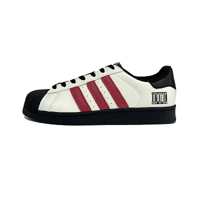 Adidas Originals SUPERSTAR Red Velvet Shell Abrasion Resistant Low Top Skateboard Shoes Unisex Black