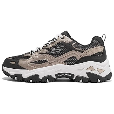 Skechers D'LITES Hiker Abrasion Resistant Breathable Low top Chunky Sneakers Men's Taupe