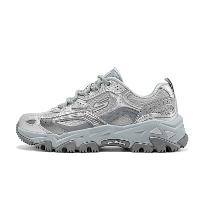Skechers Cloud Island Abrasion Resistant Breathable Height Increasing Low top Outdoor Shoes Women's Silver Gray
