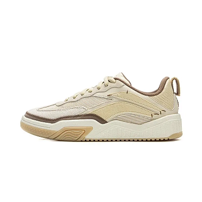 LiNing Cushioning, Wear Resistant Low Top Skateboard Shoes Unisex Ecru