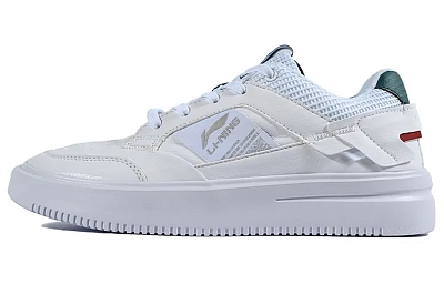 LiNing Slip Resistant Abrasion Resistant Low top Skateboard Shoes White Blue