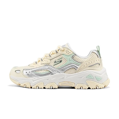 Skechers D'LITES Hiker Abrasion Resistant Breathable Low top Outdoor Shoes Women's Silver Multicolor