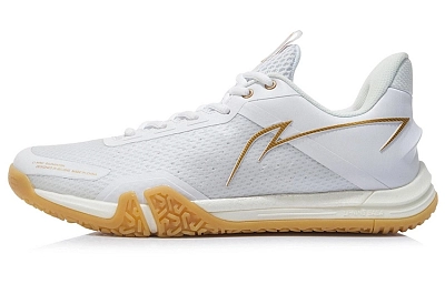 LiNing SE Shock Absorbers Slip Resistant, Abrasion Resistant, Breathable Low Top Badminton Shoes Men's White