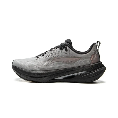 LiNing Shock Absorbers Slip Resistant Abrasion Resistant Breathable Low Top Running Shoes Men's Ultimate Gray