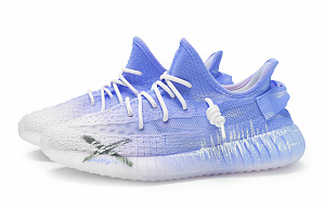 Adidas Originals Yeezy Boost 350 V2 Low Top Casual Shoes Unisex White Blue 3 4328068
