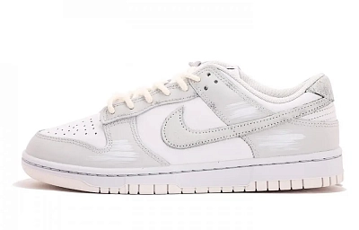 Nike Dunk Abrasion Resistant Low top Skateboard Shoes Unisex White Gray