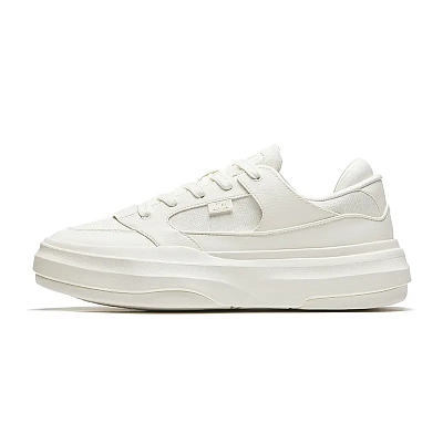 Anta Cookie Shoes Height Increasing Lightweight Low top Skateboard Shoes Men's Ivory White
